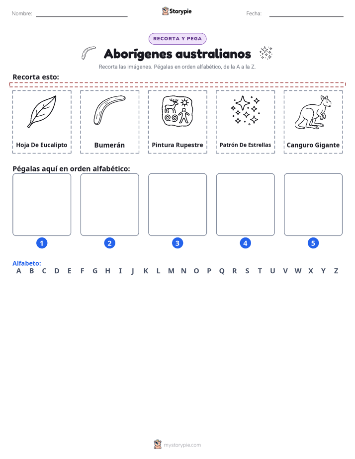 Cortar y Pegar el Alfabeto