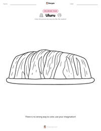 Uluru coloring page for kids