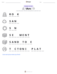 Uluru printable worksheet preview