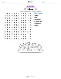 Uluru printable worksheet preview