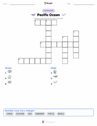 Pacific Ocean printable worksheet preview