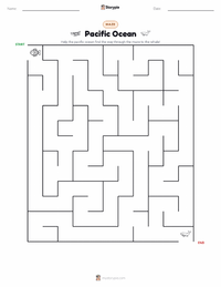 Pacific Ocean printable worksheet preview