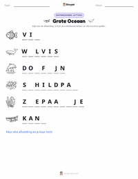 Stille Oceaan afdrukbare werkblad voorbeeld