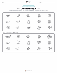 Aperçu de la feuille de travail imprimable Océan Pacifique