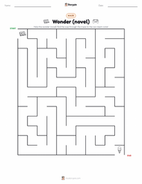 Wonder (novel) printable worksheet preview