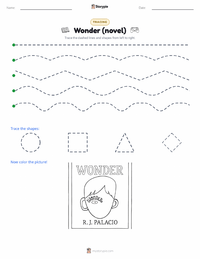 Wonder (novel) printable worksheet preview
