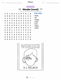 Wonder (novel) printable worksheet preview