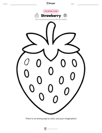 Strawberry printable worksheet preview