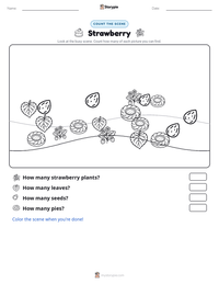 Strawberry printable worksheet preview