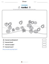 Aardbei afdrukbare werkblad voorbeeld