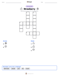 Strawberry printable worksheet preview