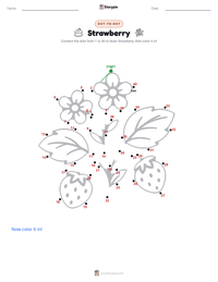 Strawberry printable worksheet preview