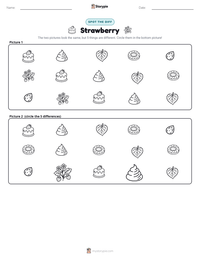 Strawberry printable worksheet preview