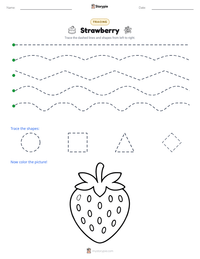 Strawberry printable worksheet preview