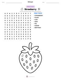 Strawberry printable worksheet preview