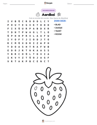Aardbei afdrukbare werkblad voorbeeld