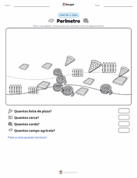 Prévia da folha de atividades imprimível Perímetro