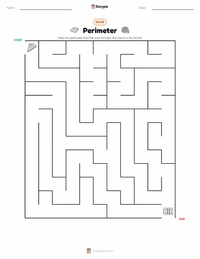 Perimeter printable worksheet preview