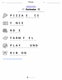 Perimeter printable worksheet preview