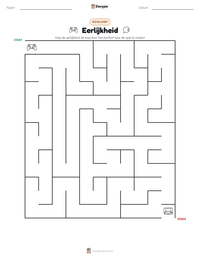Eerlijkheid afdrukbare werkblad voorbeeld
