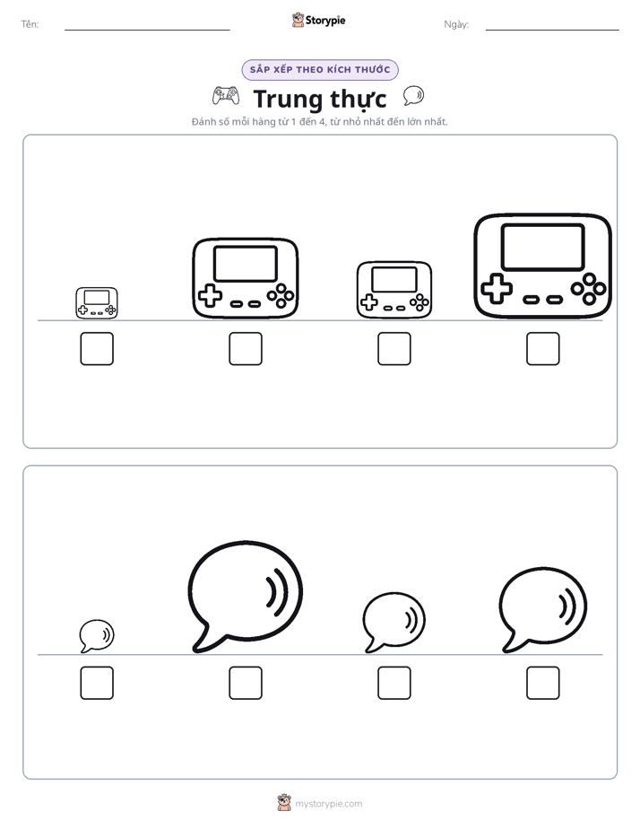 Thứ Tự Kích Thước