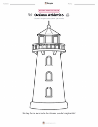 Página para colorear de Océano Atlántico para niños