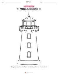 Page de coloriage Océan Atlantique pour les enfants