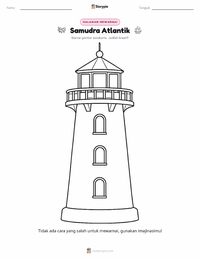 Halaman mewarnai Samudra Atlantik untuk anak-anak