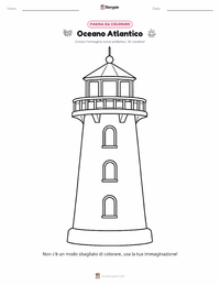 Pagina da colorare di Oceano Atlantico per bambini