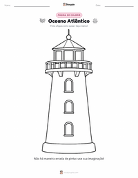 Página de colorir Oceano Atlântico para crianças