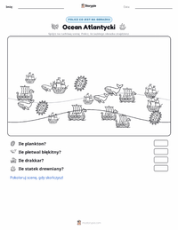 Podgląd drukowalnego arkusza ćwiczeń Ocean Atlantycki