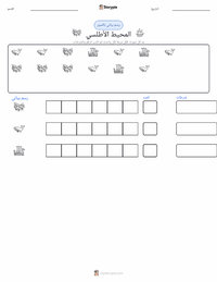 معاينة ورقة العمل القابلة للطباعة المحيط الأطلسي
