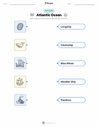 Atlantic Ocean printable worksheet for kids