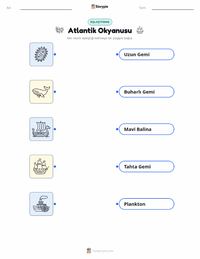 Atlantik Okyanusu çocuklar için yazdırılabilir çalışma sayfası