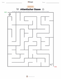 Atlantischer Ozean druckbare Arbeitsblatt Vorschau