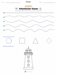 Atlantischer Ozean druckbare Arbeitsblatt Vorschau