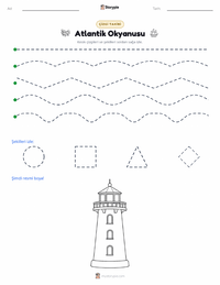 Atlantik Okyanusu yazdırılabilir çalışma sayfası önizlemesi
