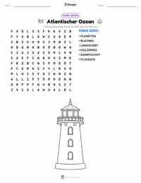 Atlantischer Ozean druckbare Arbeitsblatt Vorschau