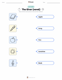 The Giver (novel) printable worksheet preview