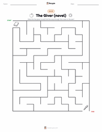 The Giver (novel) printable worksheet preview