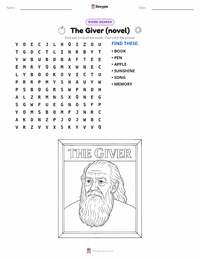 The Giver (novel) printable worksheet preview