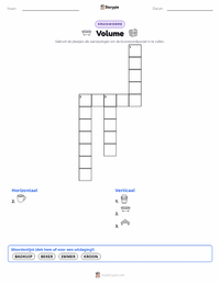 Volume afdrukbare werkblad voorbeeld