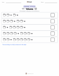 Volume afdrukbare werkblad voorbeeld