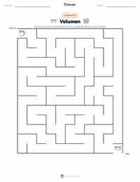 Vista previa de la hoja de trabajo imprimible de Volumen