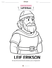 Vista previa de la hoja de trabajo imprimible de Leif Erikson