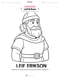 Prabaca lembar kerja cetak Leif Erikson