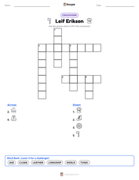 Leif Erikson printable worksheet preview
