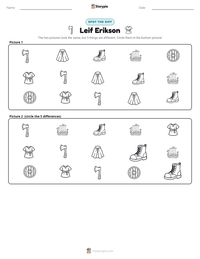 Leif Erikson printable worksheet preview
