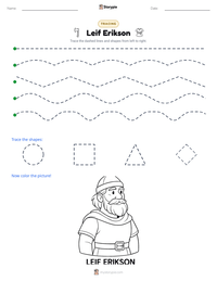 Leif Erikson printable worksheet preview