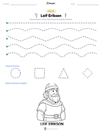 Vista previa de la hoja de trabajo imprimible de Leif Erikson